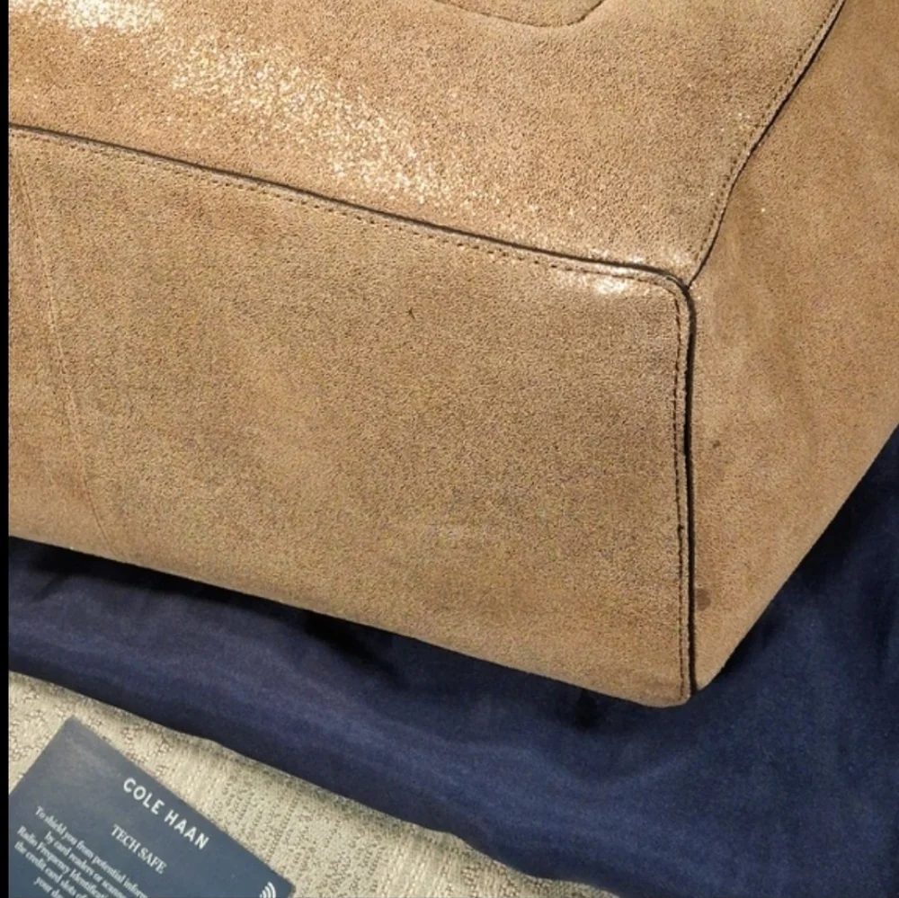 NWT Cole Haan Natalie Large Bronze Metallic Tote